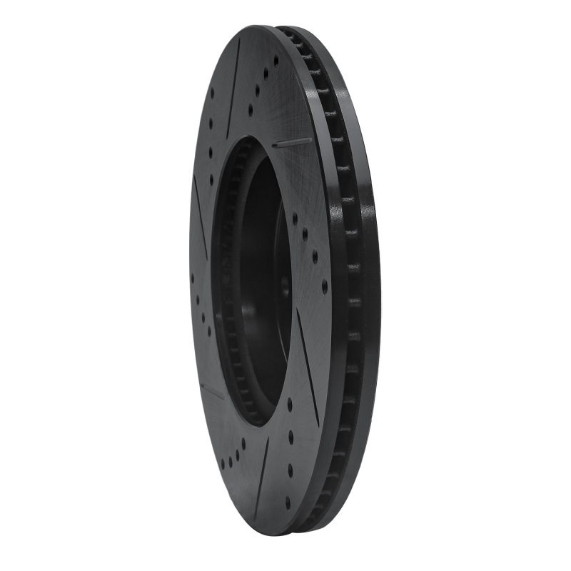 Honda Civic Brake Rotor (1) - Front Right - R1 Concepts - Drilled & Slotted - Black - `13-`25